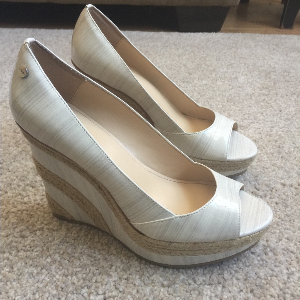 Calvin Klein Peep toe wedges